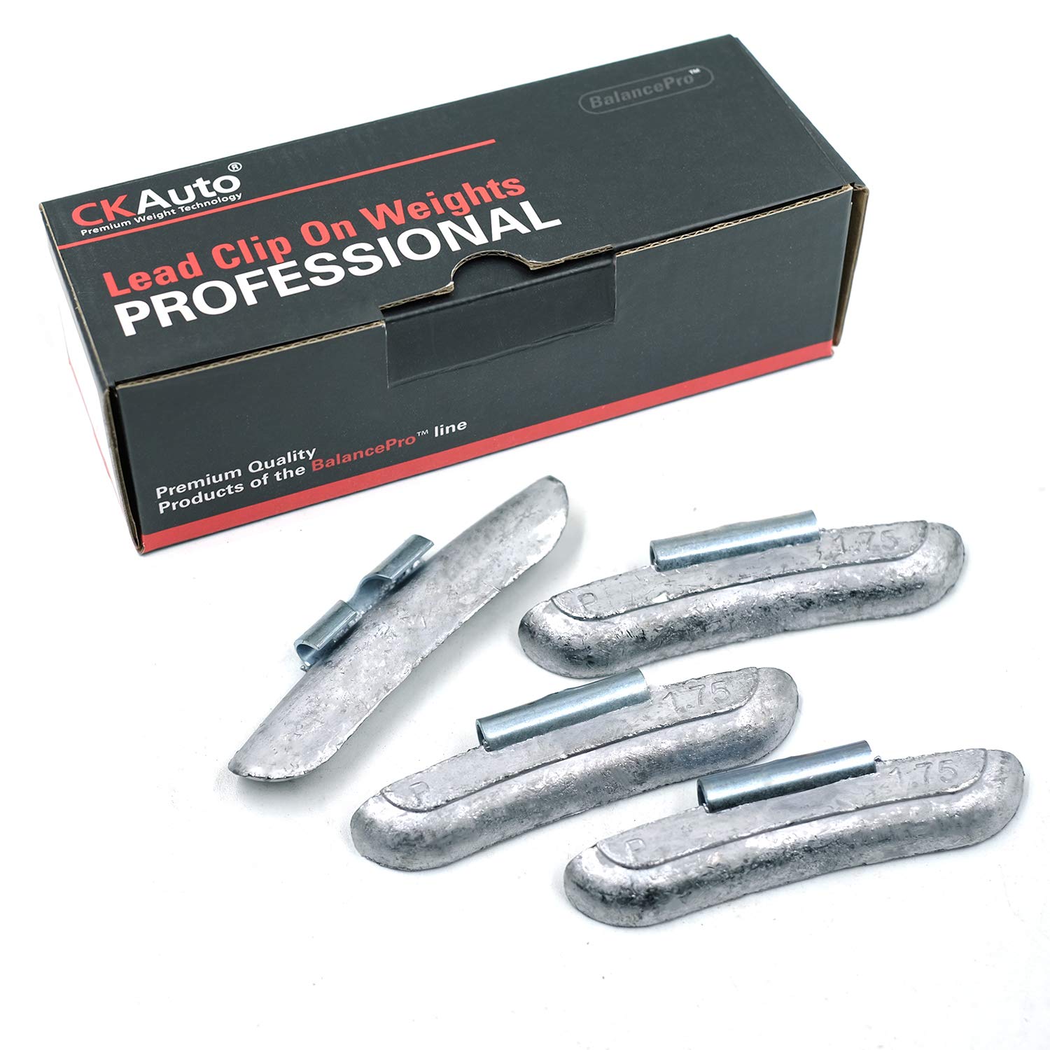 CKAuto P Style 0.25oz, 0.5oz, 0.75oz, 1oz, 1.25oz, 1.5oz, 1.75oz, 2oz Clip on Wheel Weights, 50Pcs/Boxes 1.75oz CKsafeCPWW001175