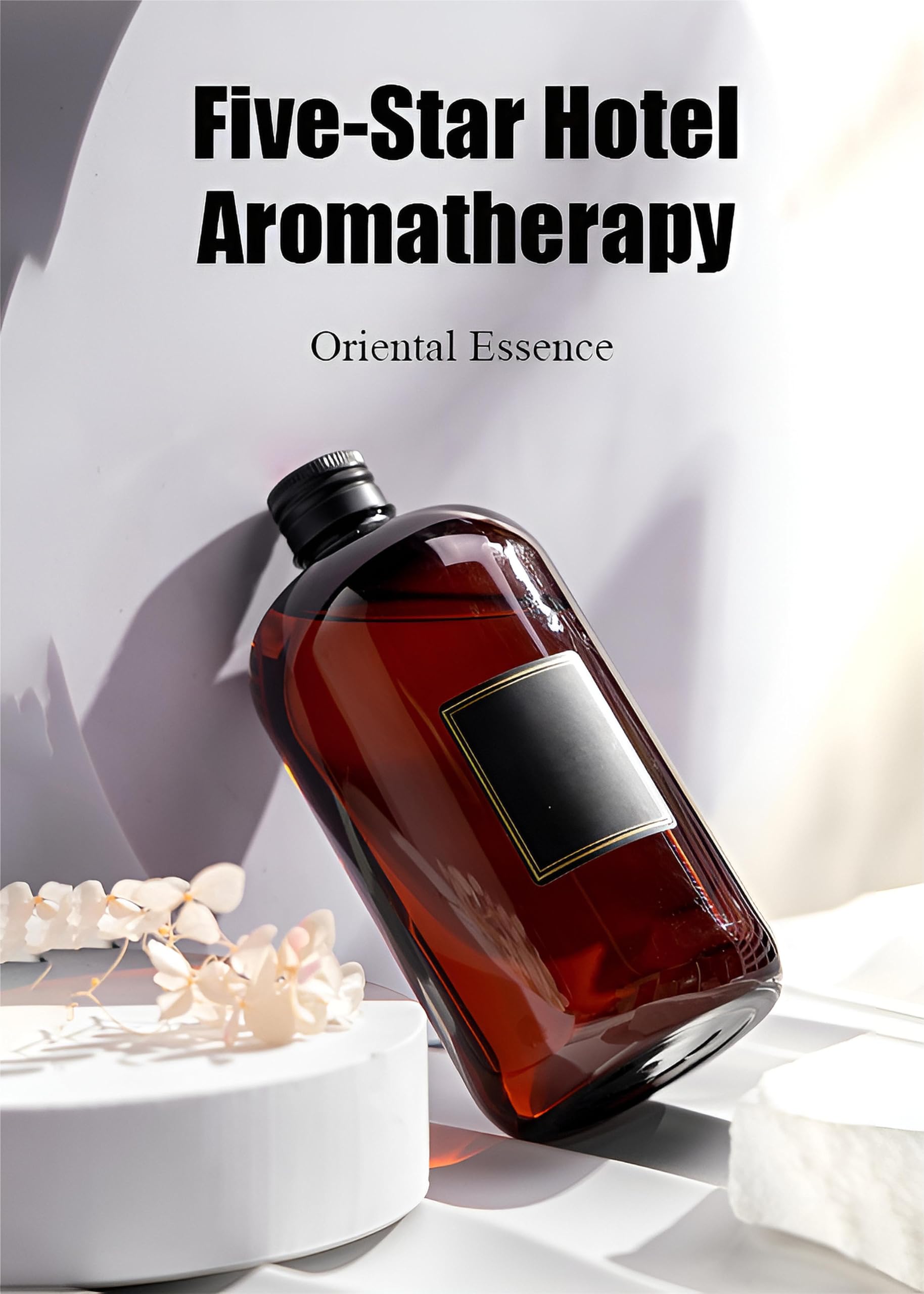 Aceite difusor de Hotel Collection, 500 ml (16,9 oz), aceites Esenciales para aromaterapia, Aceite aromático de Larga duración con 5 Varillas de caña, Ideal para ambientadores(Gardenia)