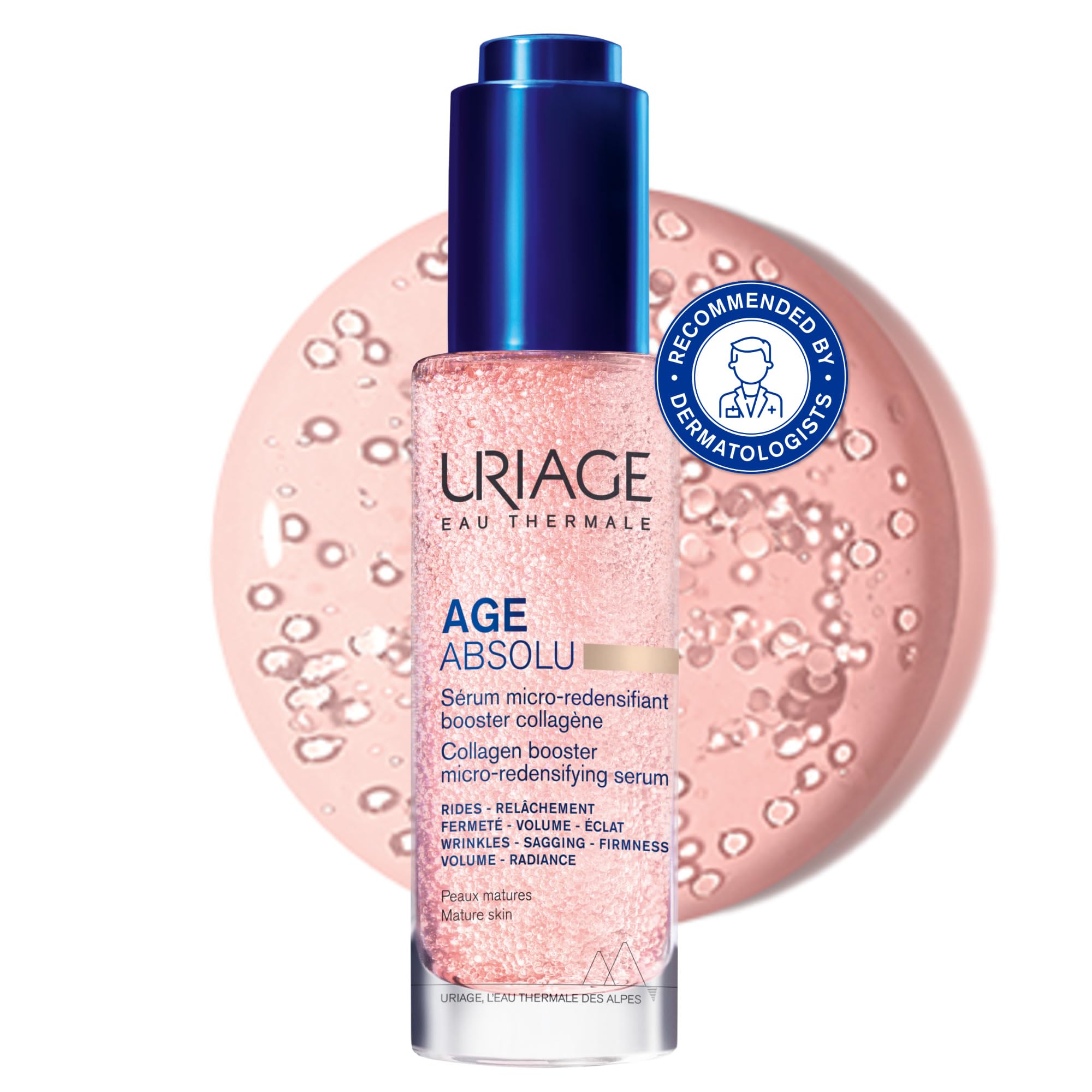 Uriage Age Absolu Siero micro-ridensificante Booster di Collagene con peptidi di procollagene e retinolo - Effetto rimpolpante immediato, Bosster di Pro-collagene X6 - Rughe, luminosità, volume - 30ml