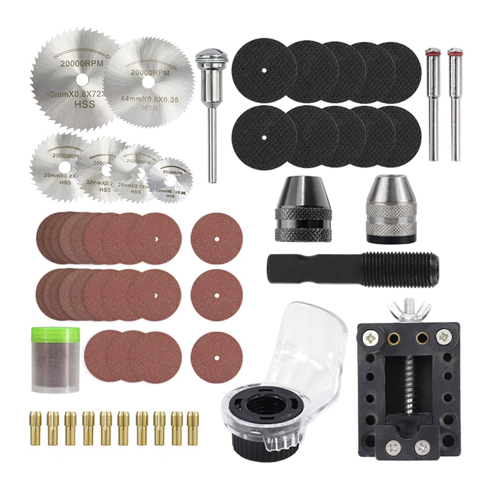 Juego de accesorios de herramientas rotativas de brocas 32/74/72 piezas de herramientas abrasivas para herramientas rotativas de madera y metal lijado, herramientas de pulido (color: 72 piezas)