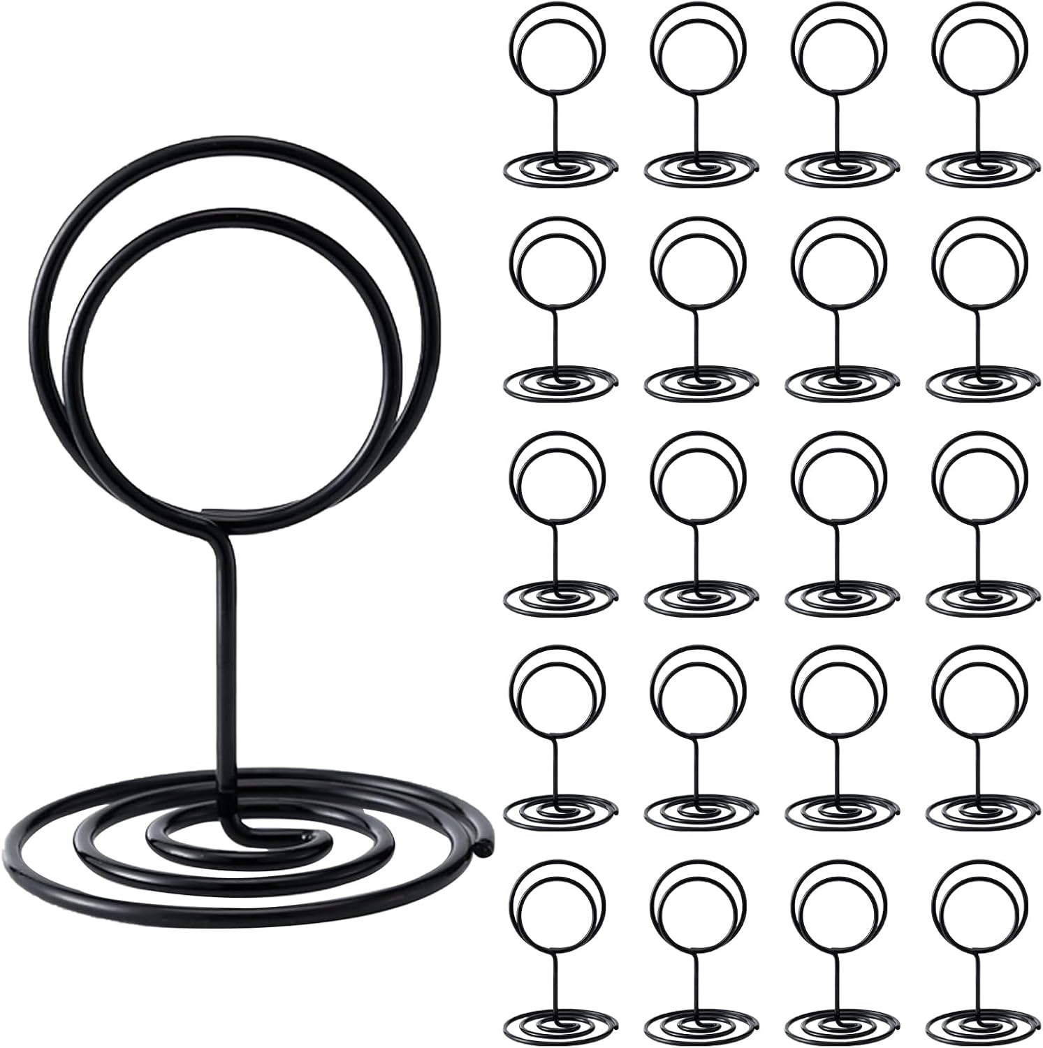 26PCS Mini Table Number Holders,Place Card Holder - Photo Holders for Tables, Cards Stand Name Menu Clips,Small Table Sign Holders for Wedding Anniversary Birthday Party (Black)