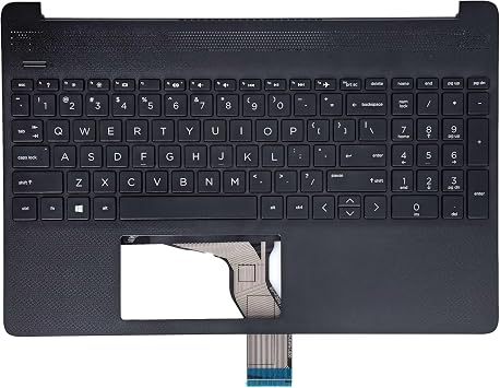 Replacement Upper Case Palmrest for HP 15T-DY 15Z-EF 15S-EQ 15s-fq 15-EF Series Laptop Keyboard Assembly L89859-001 Jet Black