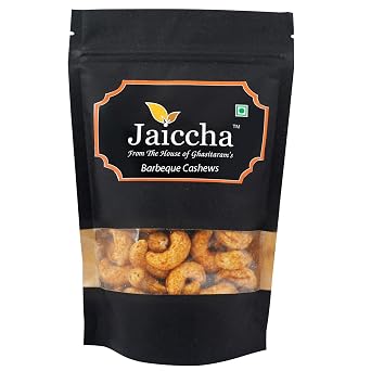 Jaiccha Ghasitaram Barbeque Cashews 200 GMS in Black Paper Pouch