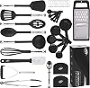 24 Pcs. - Kaluns Kitchen Utensils - 24 Nylon Stainless Steel Cooking Supplies - Non-Stick and Heat Resistant Cookware Set - New Chefs Gadget Tools Collection - Best for Pots and Pans - Great Holiday Gift Idea