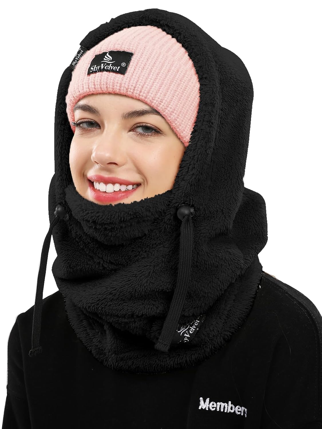 Shy Velvet Balaclava Wind-Resistant Winter Face Mask Fleece Ski Mask for Men and Women Warm Face Cover Hat
