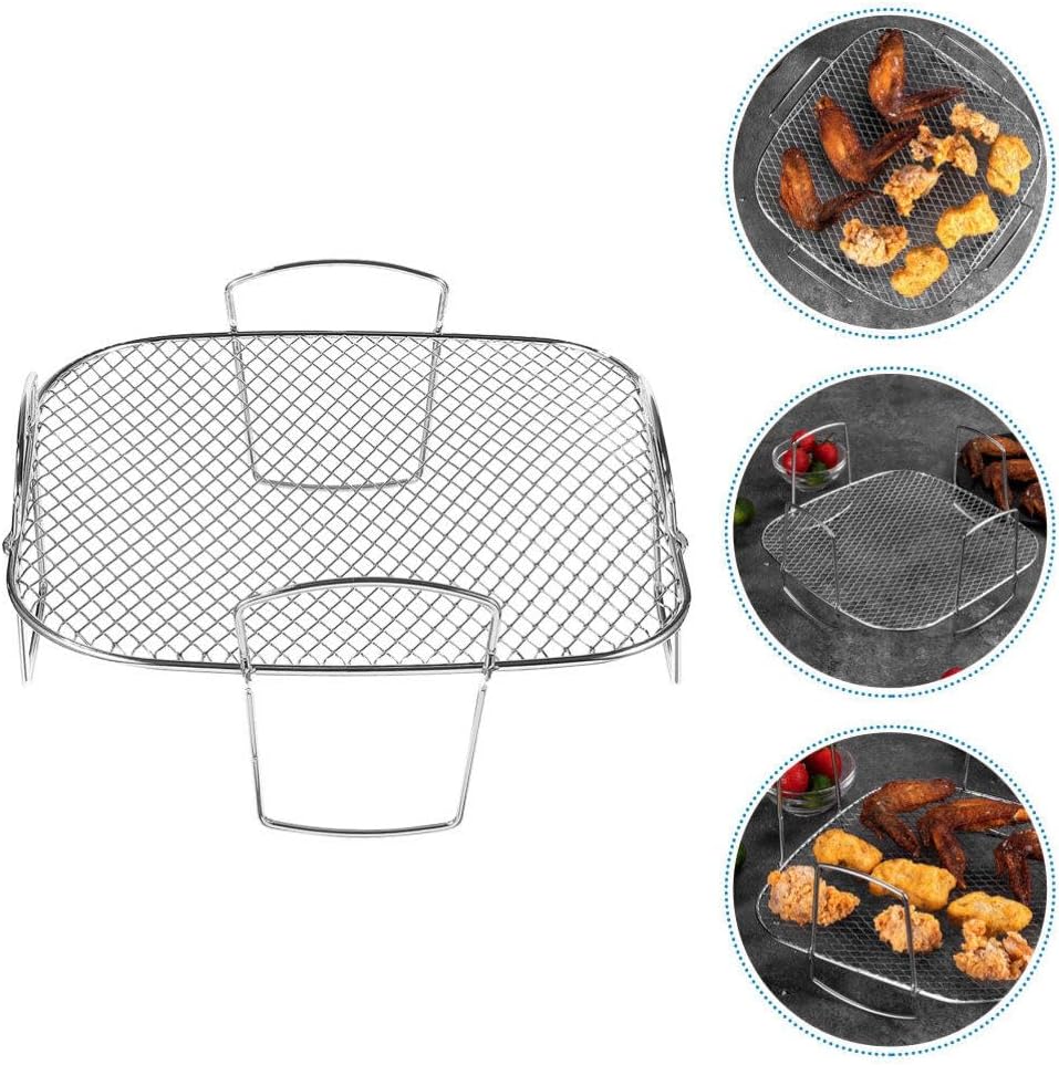 Kichvoe Air Fryer Rack 8.07 X 8.07 X 3.46 in Stackable Air Fryer Racks Stainless Steel Cooling Rack for Dehydrating Fruits Meats Roasting Baking 1 pack