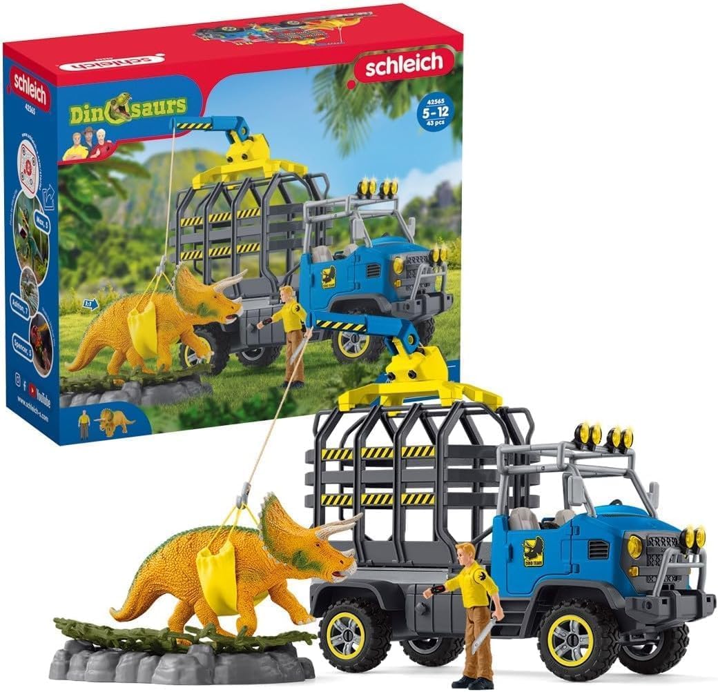 SCHLEICH 41462 Große Dino-Forschungsstation, für Kinder ab 5-12 Jahren, Dinosaurs - Spielset & 42565 Dinosaurier Truck Mission, für Kinder ab 5-12 Jahren, Dinosaurs - Spielset