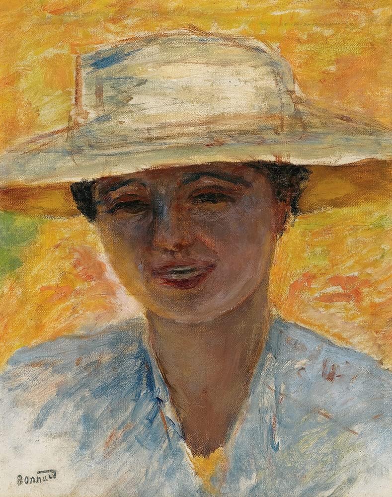 ArtDirect Portrait of a Woman with a Big Hat (circa 1917) 36x46 UnFramed Museum Art Print Poster Ready for Framing by Pierre Bonnard (French, 1867-1947)
