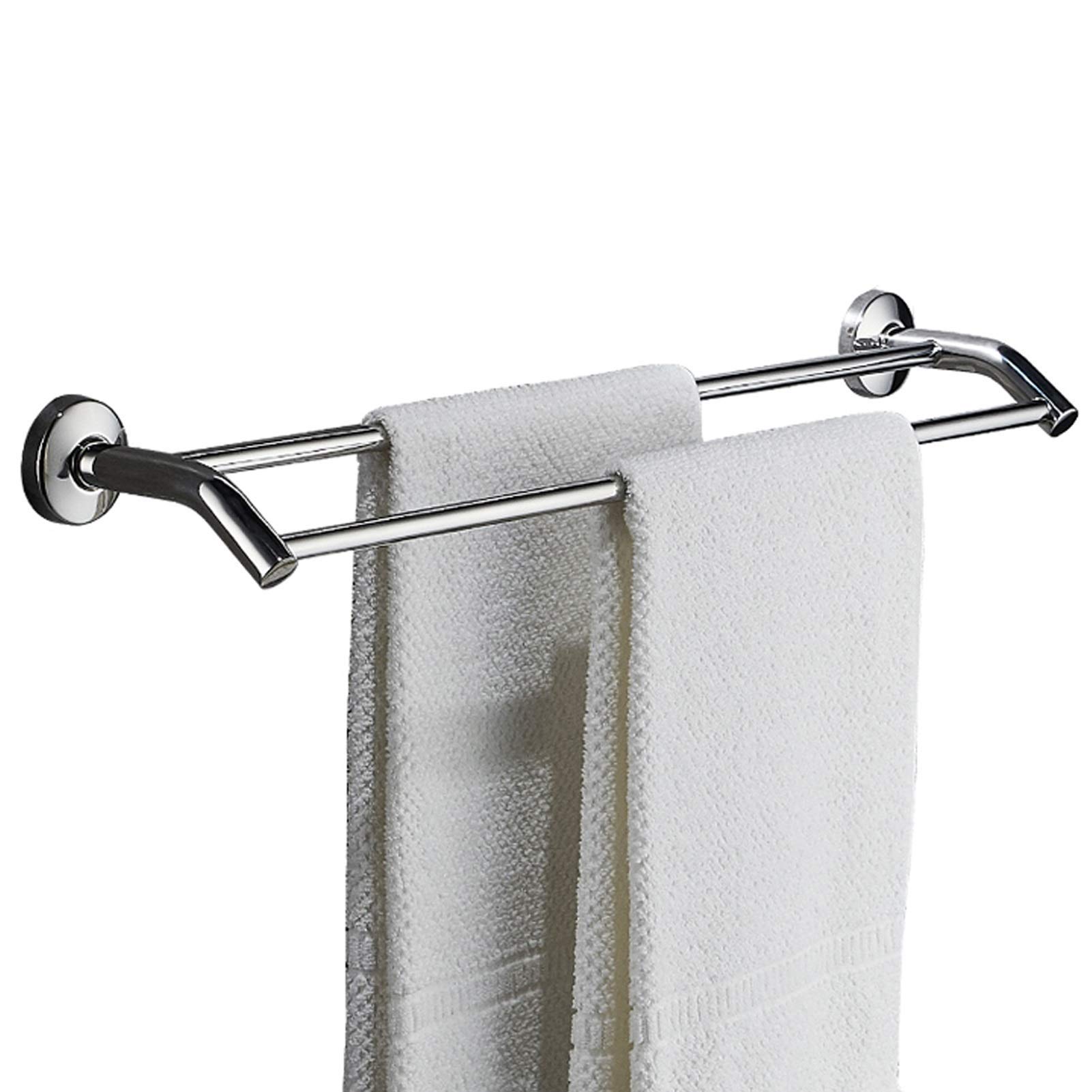 Porte-serviettes mural à double barre en acier inoxydable anti-rouille