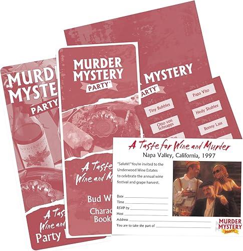 Vista 4 de Murder Mystery Party, A Taste for Wine & Murder, Murder Mystery Party Game to Host Your Own Murder Mystery Night