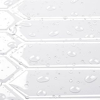 Livelynine Hexagon Subway Tile Peel and Stick Backsplash White Back Spla...