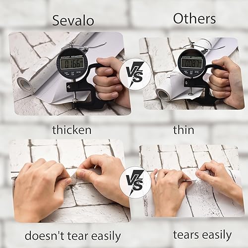 Miniatura 5 de Papel tapiz de ladrillo blanco, papel tapiz adhesivo de ladrillo para armarios, papel tapiz de ladrillo sintético 3D para dormitorio, papel tapiz