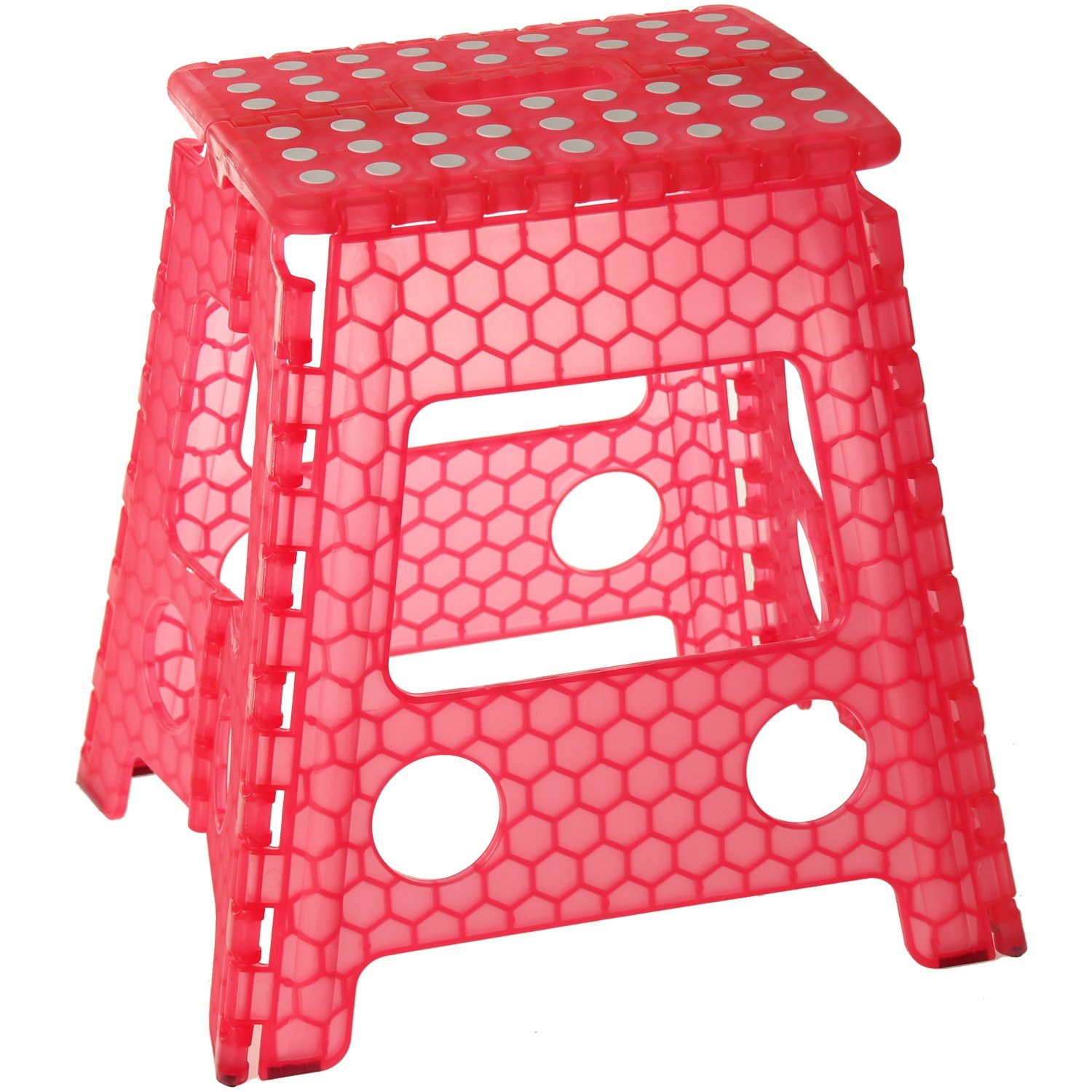 DONREGALOWEB Taburete Plegable PP Rojo 39x32x40cm y Asiento 29cm x 22cm