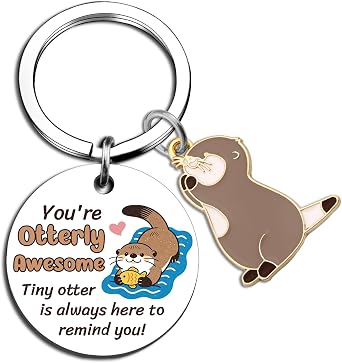 Otter Gifts for Women Cute Sea Otter Keychain Otters Stuff for Otters Lovers Teen Girls Trendy Stuff Inspirational Birthday Graduation Keychain