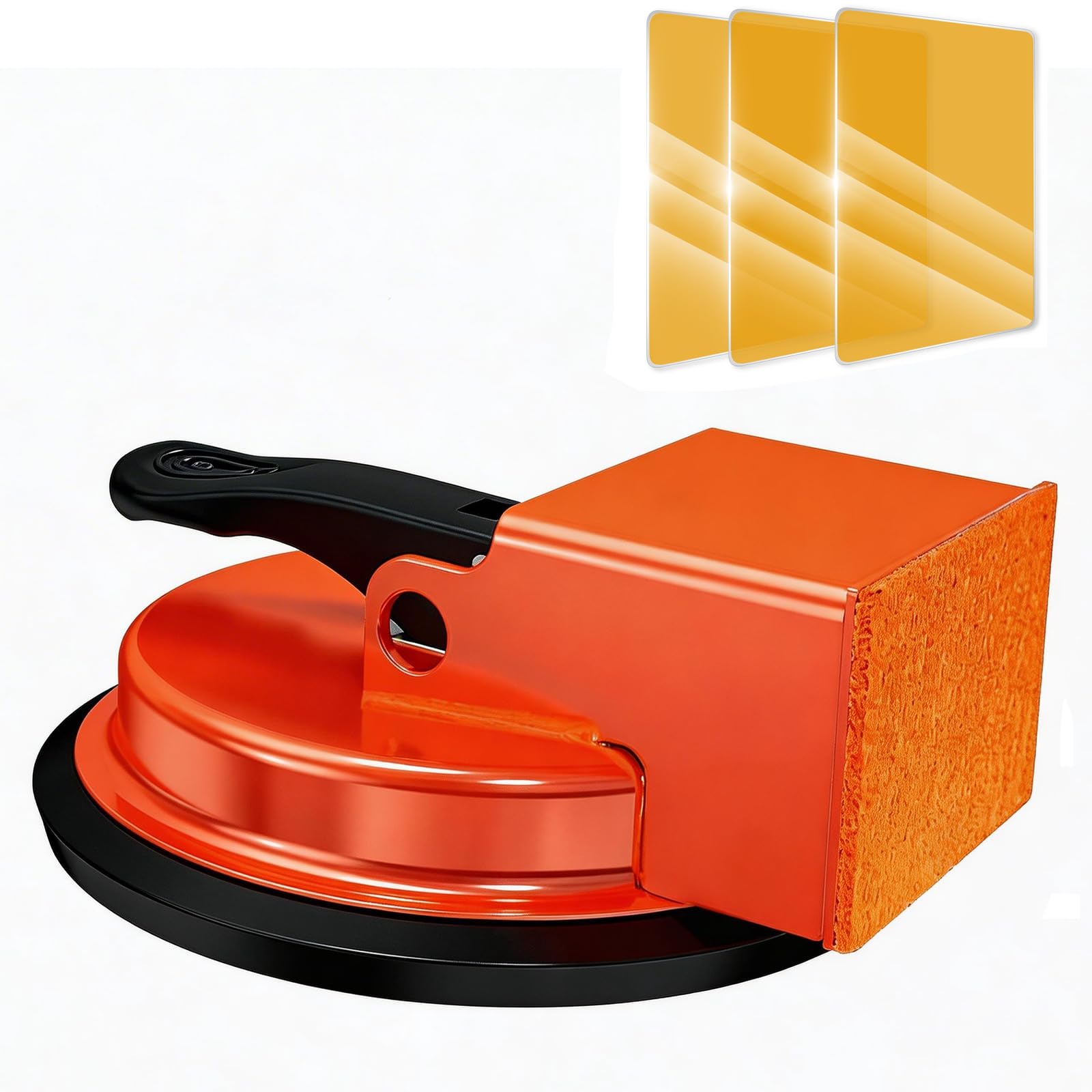 Floor Gap Fixer Tool, Upgraded Heavy Duty Laminate Floor Suction Cup Gap Repair Tool, Over 152 Pounds Load Capacity, Flooring Gap Tool for Vinyl & Wood Floor Repair, Orange, Model 5D