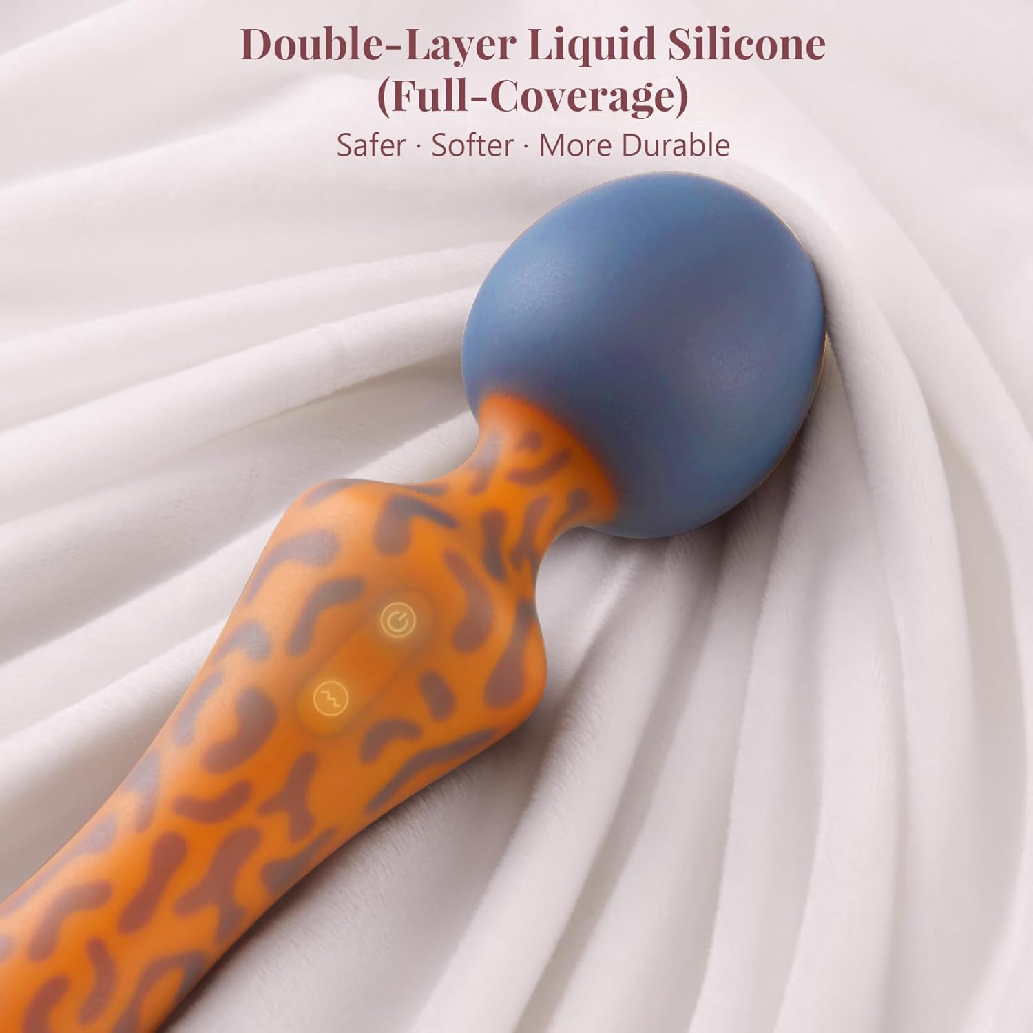 Vibrator Wand Dildo Sex Toys - 9.08" Leopard Dual-Headed Vibe for Clit，G Spot，Glans, Full-Body Pleasure Stimulator with 10 * 10 Vibration, Soft Liquid Silicone Massager Adult Toy for Women Men Couple