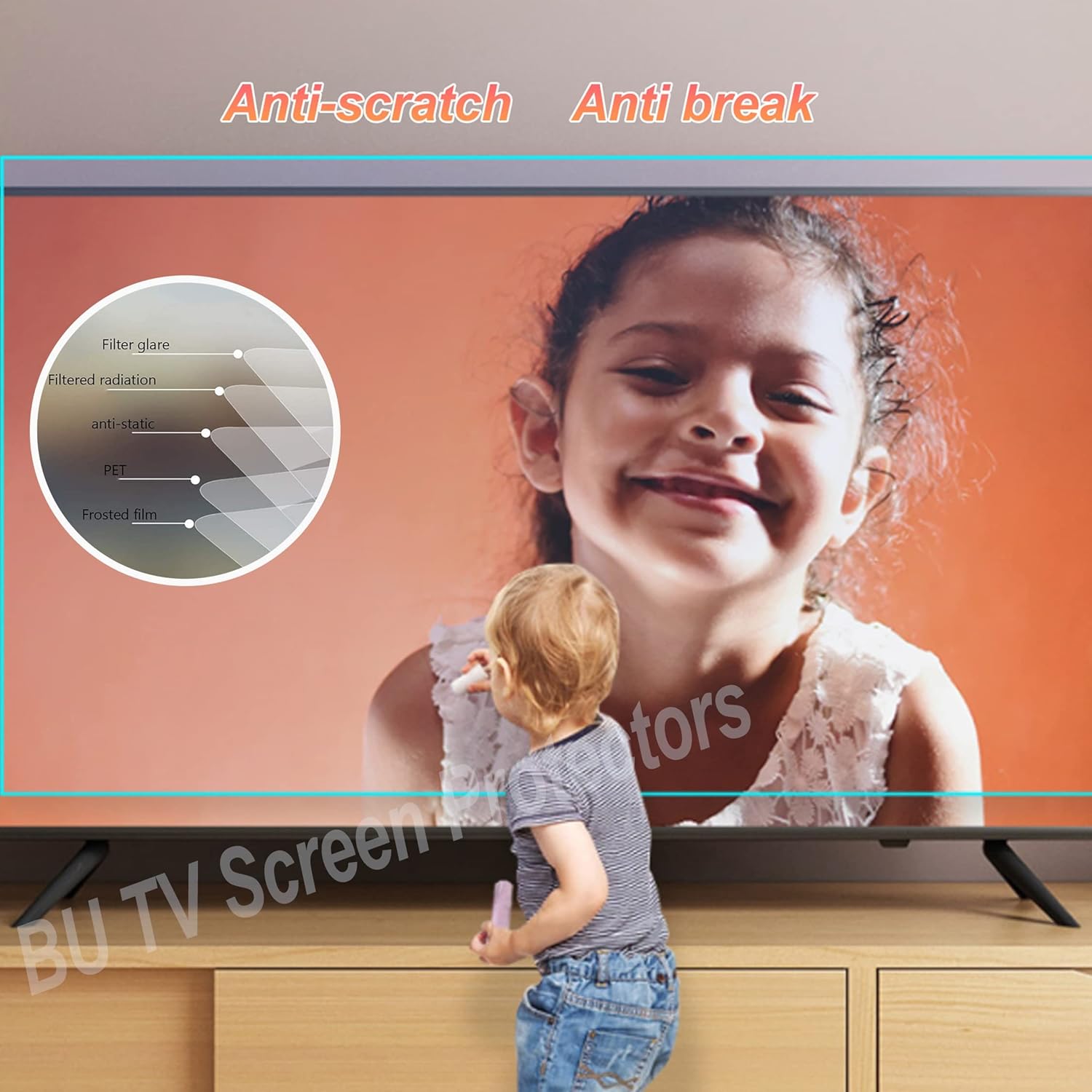 Multi-Function Anti Blue Light Anti Glare Film for 65 inch TV Screen,Anti Glare Screen Film Reduces reflections TV Glare Stopper 65 Inch