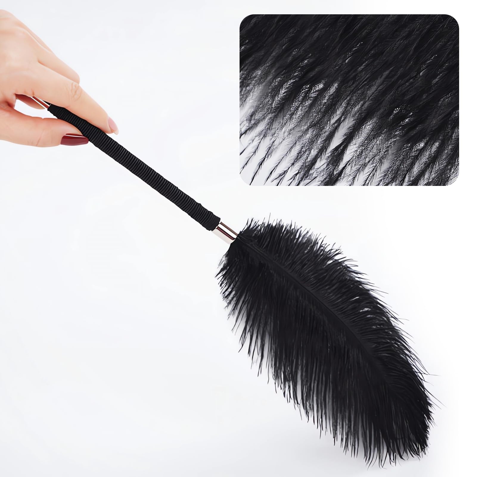 Roluck Caresses Feather Tickler, Jouet Érotique, Plume Taquante, Accessoires Érotiques, Jouets pour le Bondage, Jouets Tentants pour les Couples, Hommes et Femmes, Cosplay