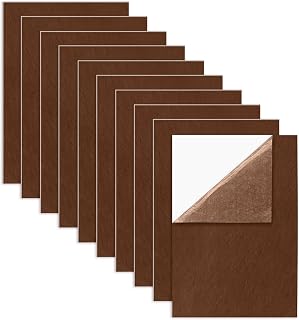 Self Adhesive Felt Sheets - Brown Felt Fabric with Adhesive Backing - Peel and Stick for Arts, Crafts, DIY and Decorations - A4 Size(8" x 12")