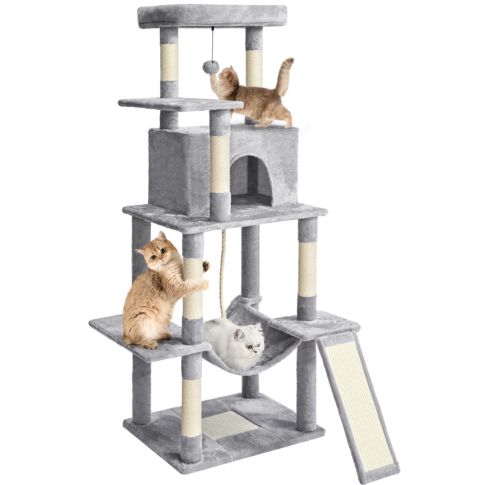 Amazon.com : ABCPET Cat Tree Tower 63in Multi-Level Cat Tower for
