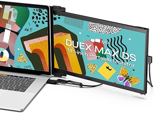 Duex Max DS - Monitor portátil FHD de 14.1 pulgadas, USB CHDMI Plug and Play 1080p, pantalla portátil para portátiles de 14 a 17 pulgadas,
