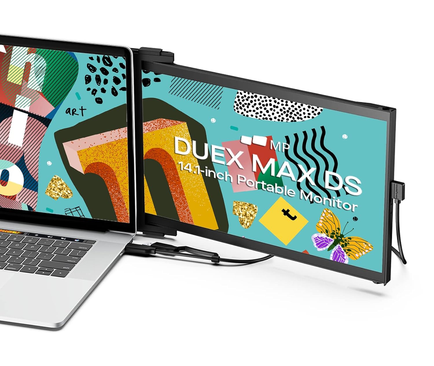 New Mobile Pixels Duex Max DS 14.1'' FHD Portable Monitor, USB TypeC/HDMI Plug and Play 1080p