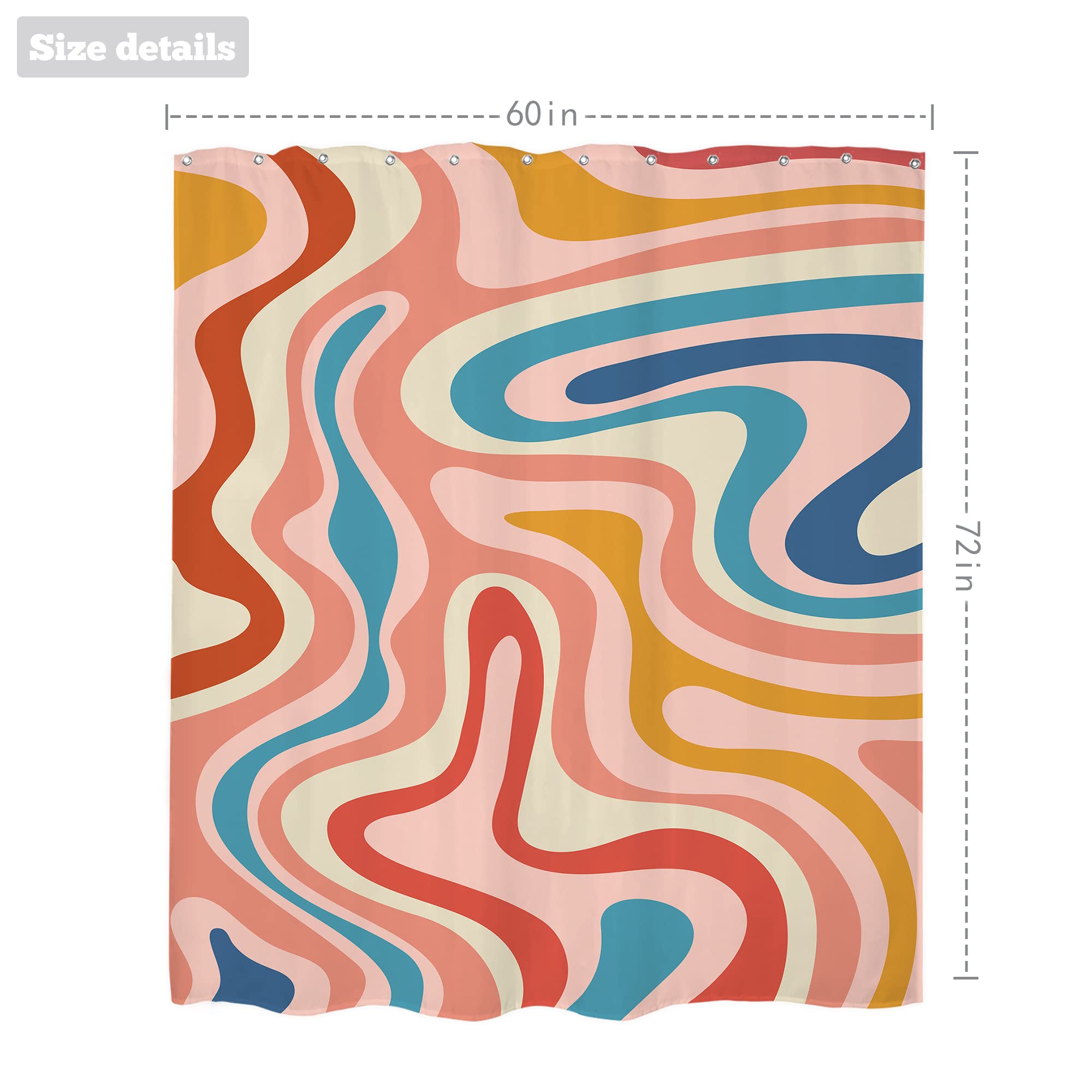 LIGHTINHOME Duschvorhang Mit Boho-Blumenmuster – Wasserdicht, Vintage Stil, Inkl. 12 Haken