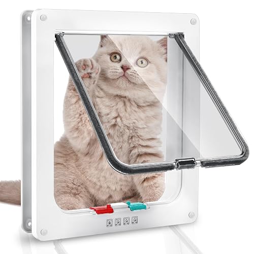Puerta para Gato 4 vías magnética, Impermeable, 28 × 25 × 5.5cm