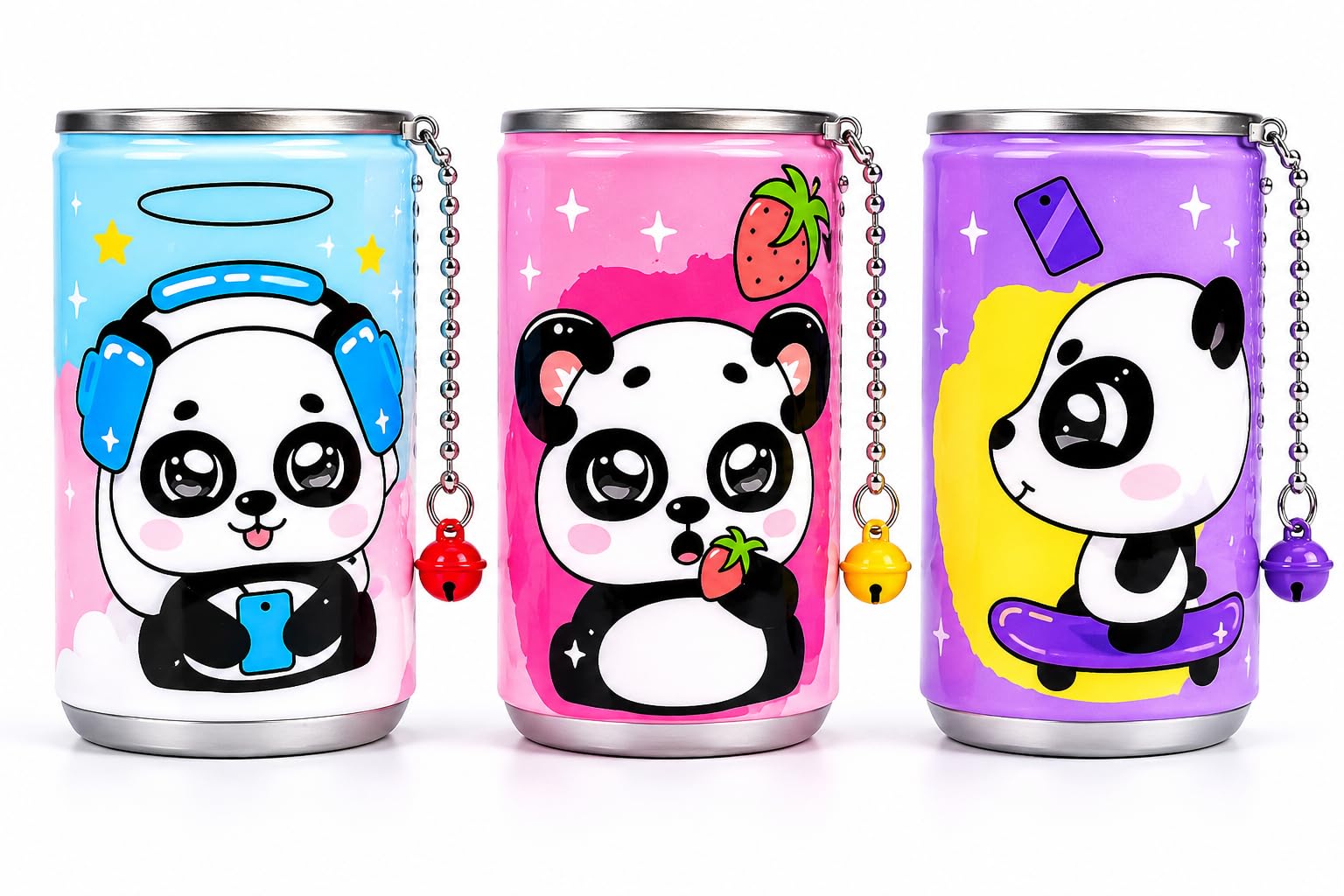 Panda Tissue Can Combo (Pack of 3) - Cute Kawaii Wet Wipes Dispenser with Airtight Seal - Reusable Travel Hygiene Accessory for Home and On the Go-image-22