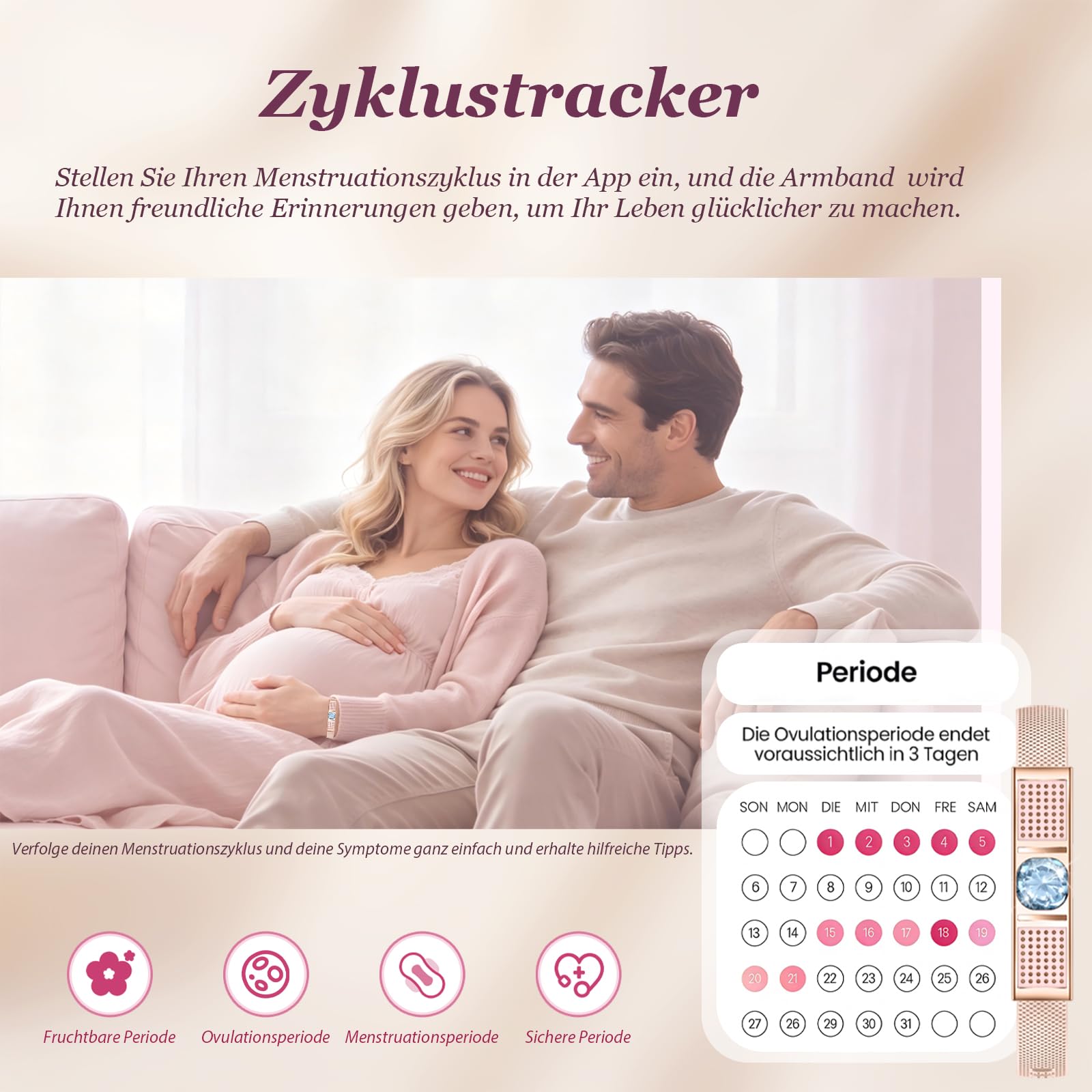 findtime Bracelet de fitness pour femme avec incrustation de cristal, bracelet intelligent, fin, fréquence cardiaque, sommeil, suivi du cycle de sommeil, podomètre, bracelet intelligent avec bracelet