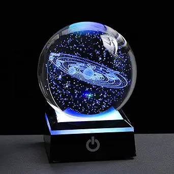 3D Solar System Model Crystal Ball 80mm - Outer Space Astronomy Gifts Room Decor Crystal Sphere