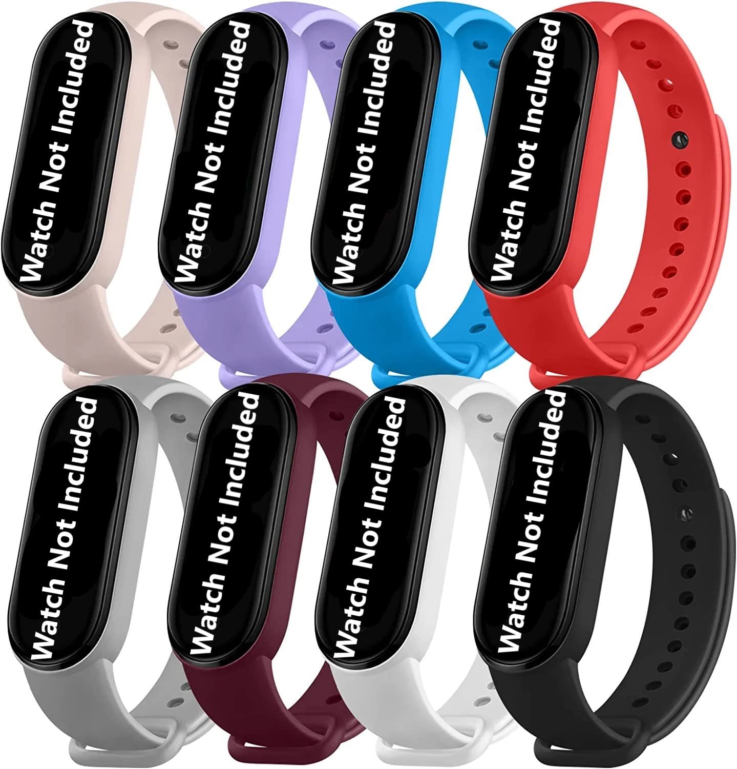 Barbet 8 Pack Combo Bands Compatible With Xiaomi Mi Band 3/ Mi Band 4 Strap Belt Silicone Colorful Wristbands Straps for Women Men
