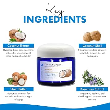 Blue Beautifly Coconut Face Exfoliator, 2 fl oz