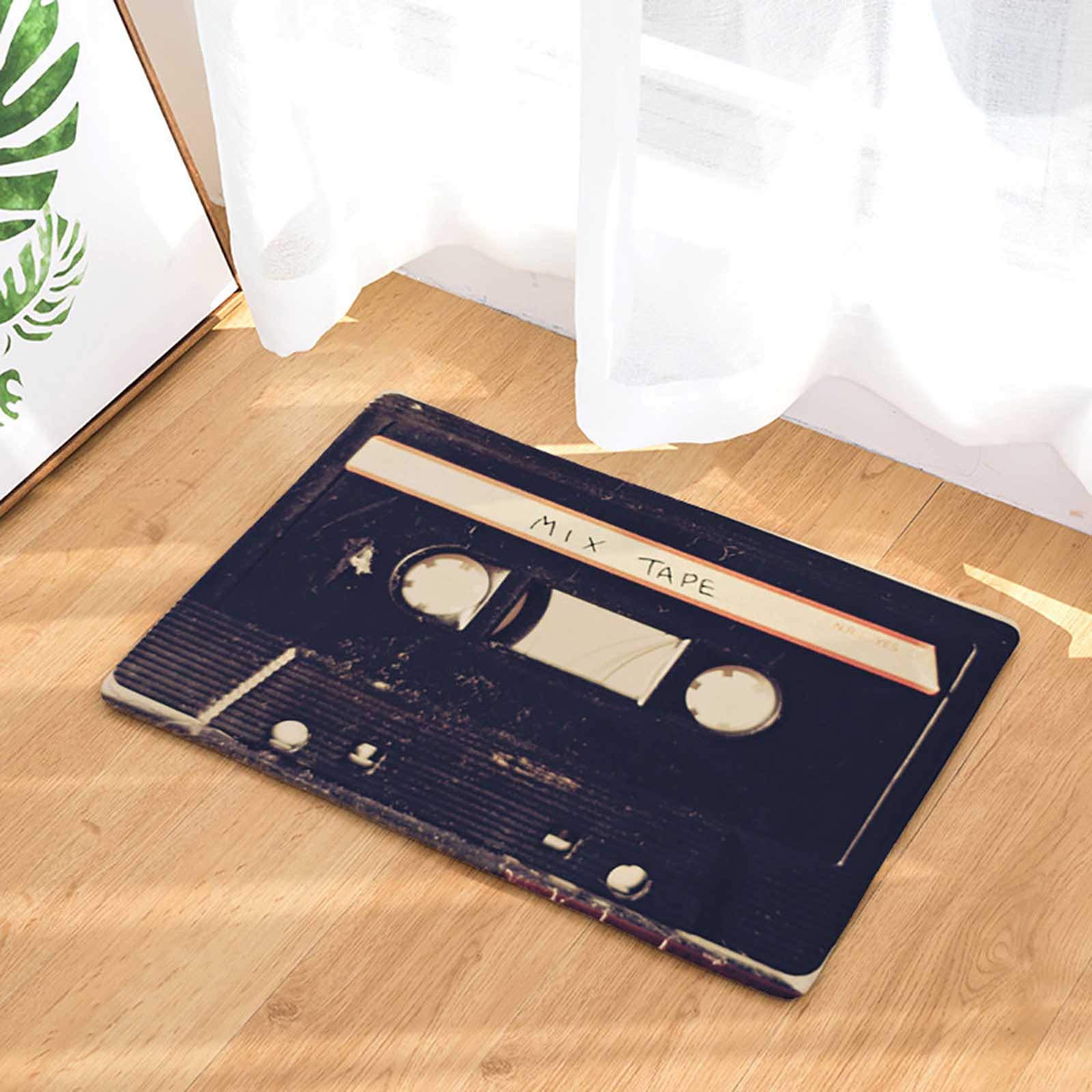 Vintage Cassette Tape Door Floor Mats,Non Slip Indoor Doormat,Carpet Rugs for Living Room,Absorbent Entrance Mat,Non Slip Door Floor Mats Carpet Rugs-50 x 80 cm (G/50x80cm)