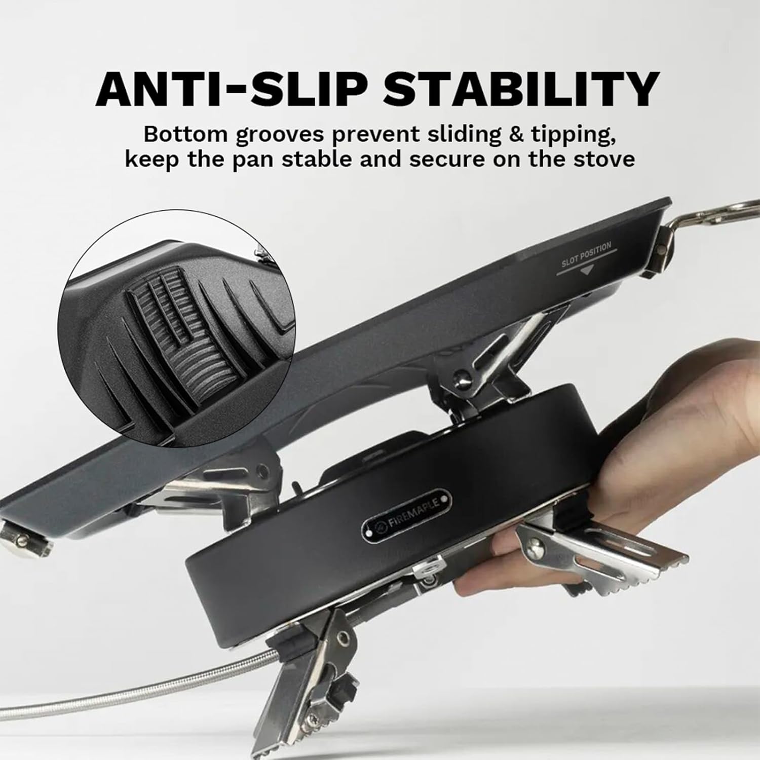 Fire-Maple SizzlePro Multi-Function Frying Pan - 11.9" Foldable Camping Griddle with Dual Cooking Zones, 2.2mm Thick Aluminum & Stainless Steel, Perfect for Group Camping, RV, etc