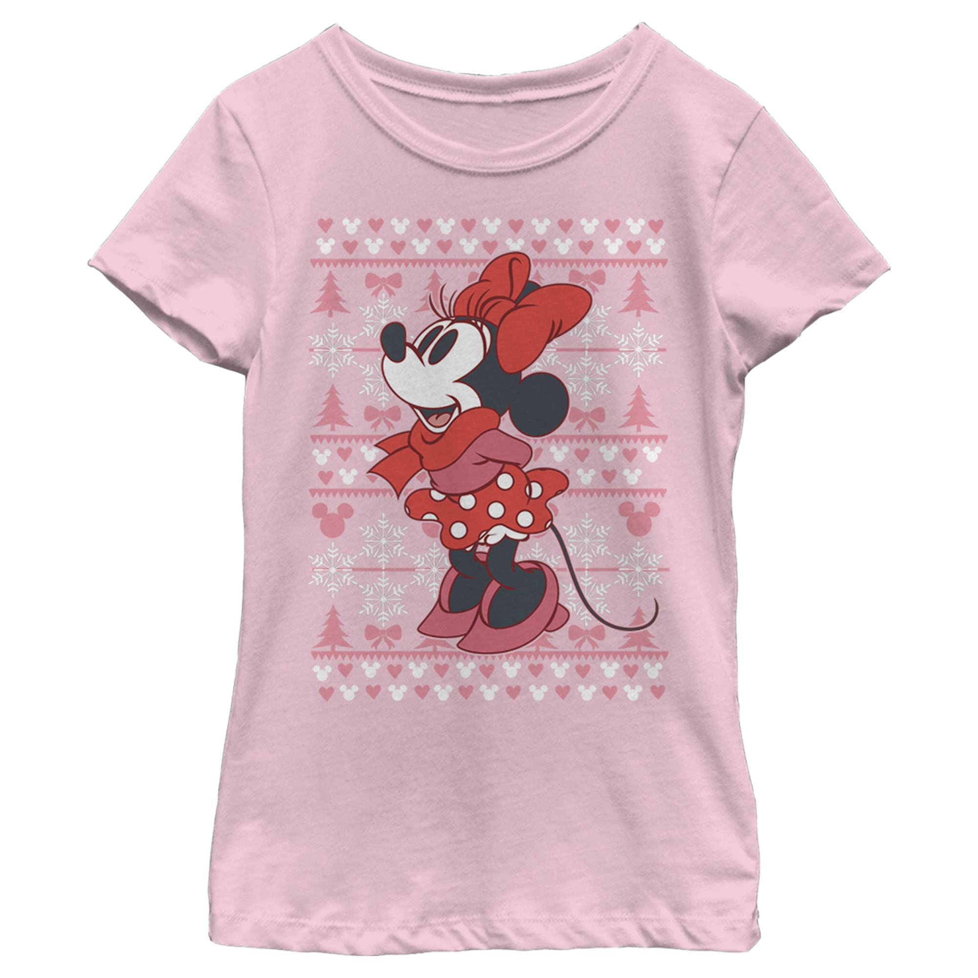 Disney Characters Minnie Winter Sweater Girl's Solid Crew Tee