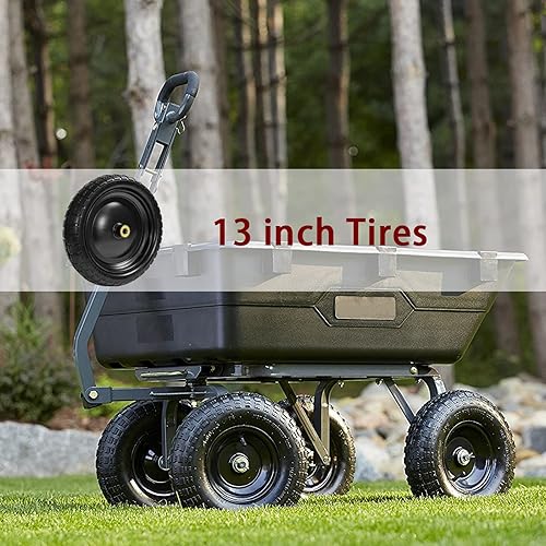 Miniatura 8 de Parts Camp Para Gorilla Cart Wheels - Neumático de repuesto de 13 pulgadas para carrito de gorila de 4.00-6, neumático sólido y rueda sin planos