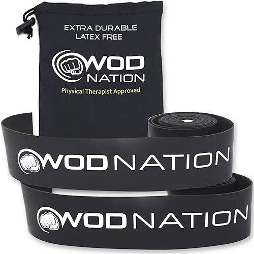 WOD Nation Muscle Floss Bands Recovery Band for Tack and Flossing Sore Muscles and Increasing Mobility  Stretch Band Includes Carrying Case