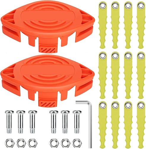 Paquete de 6 tapas de repuesto RC-100-P compatibles con Black Decker GH900 GD600 GH610 GH900 GH912 ST6600 Weed Eater, RC100P Piezas de tapa de