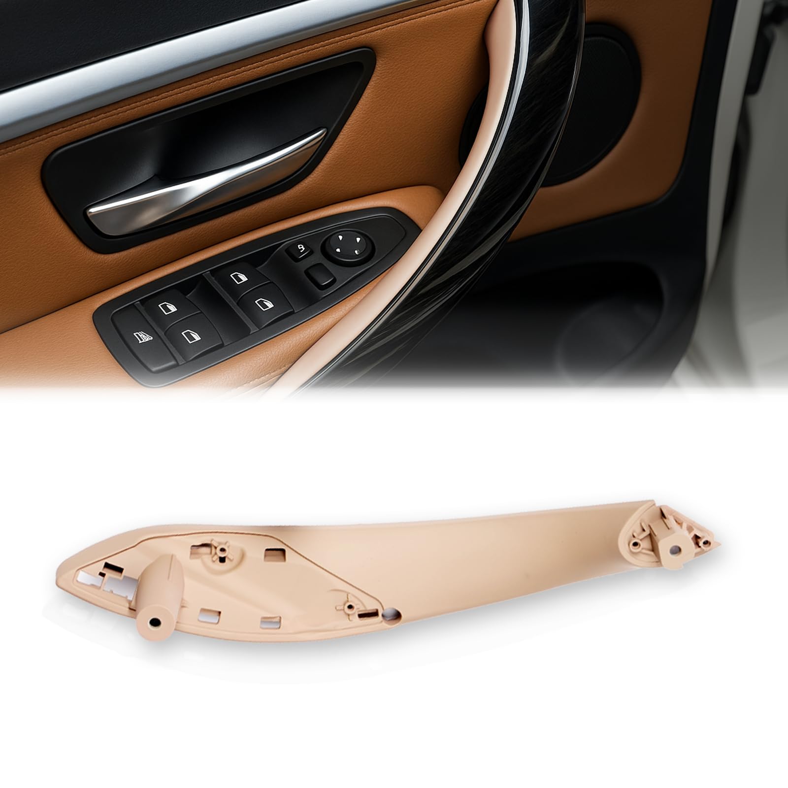Interior Door Handle Replacement for BMW F30 F32, Beige, Passenger