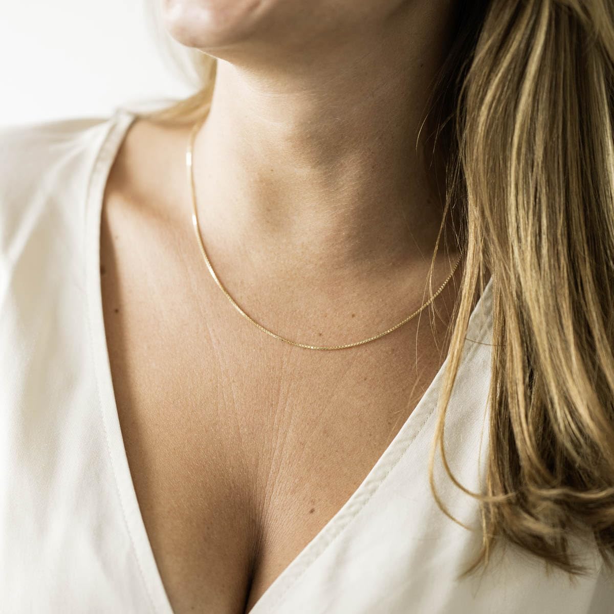 Feine Damen Venezianerkette 1mm Halskette Silber 925 vergoldet K15 | Goldkette für Anhänger aus 925 Sterling Silber mit wasserfester Vergoldung in 40-70cm von MATERIA by Matthias Wagner