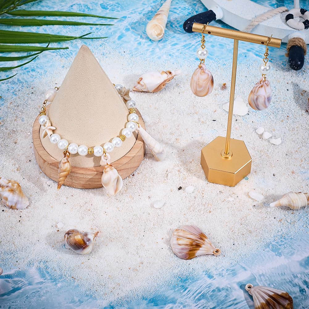 SUNNYCLUE 1 Box 56Pcs 14 Styles Small Seashell Charms Spiral Shell Beads Bulk Acrylic Summer Ocean Theme Cute Cowrie Seashells Charms for Jewellery Making Charms Diy Crafting Necklace Bracelet Earring - Image 4
