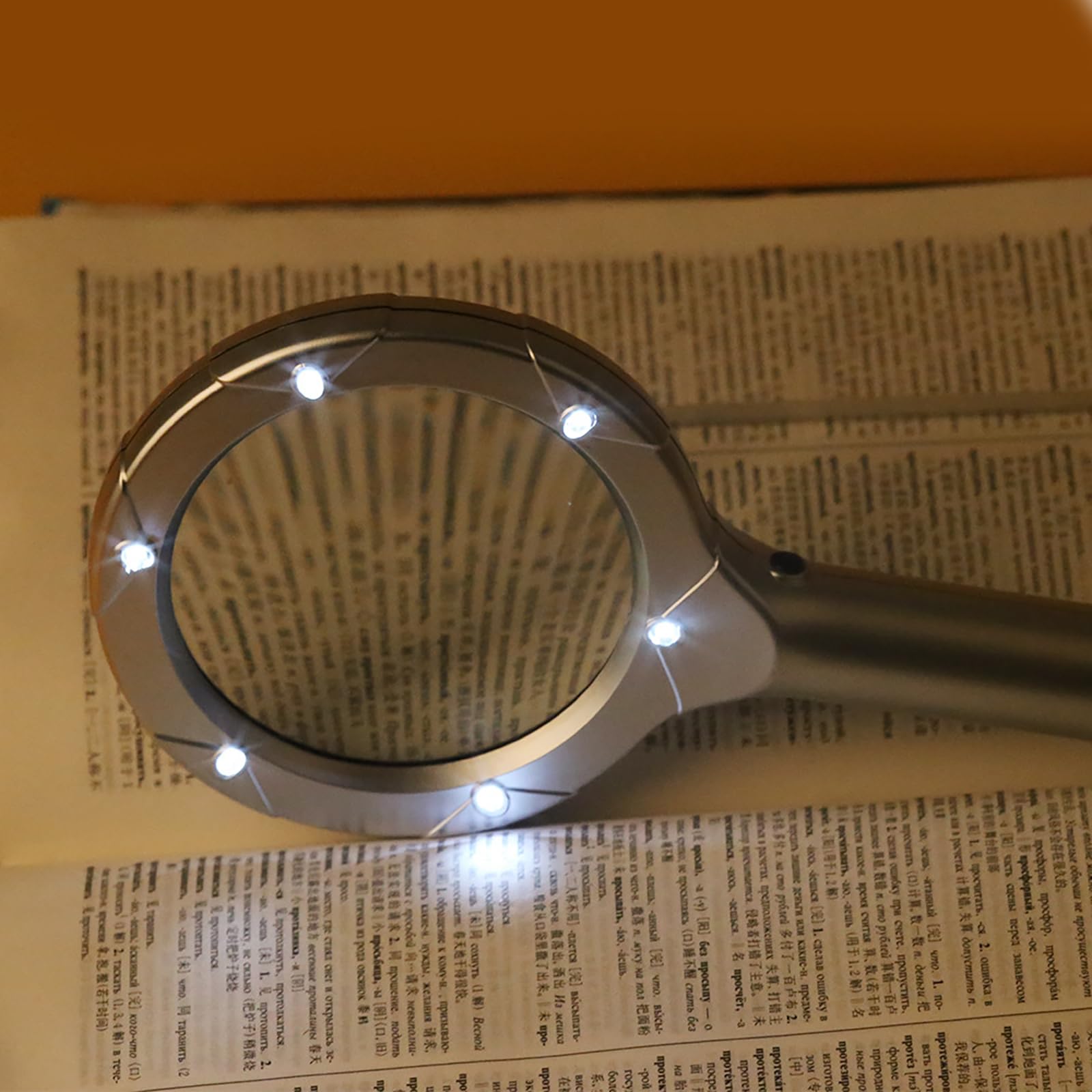 Lupa con luz, Lupa de Mano 4X con luz de 6 LED, Lupa iluminada para Lectura, inspección, Monedas, exploración de Regalos de Pasatiempos para niños Beauty Comes