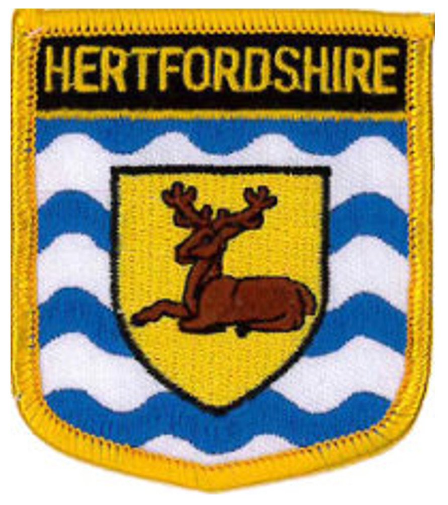 Klicnow Various Hertfordshire County (Shield) Embroidered Patch 6Cm X 7Cm (2 1/2" X 2 3/4")