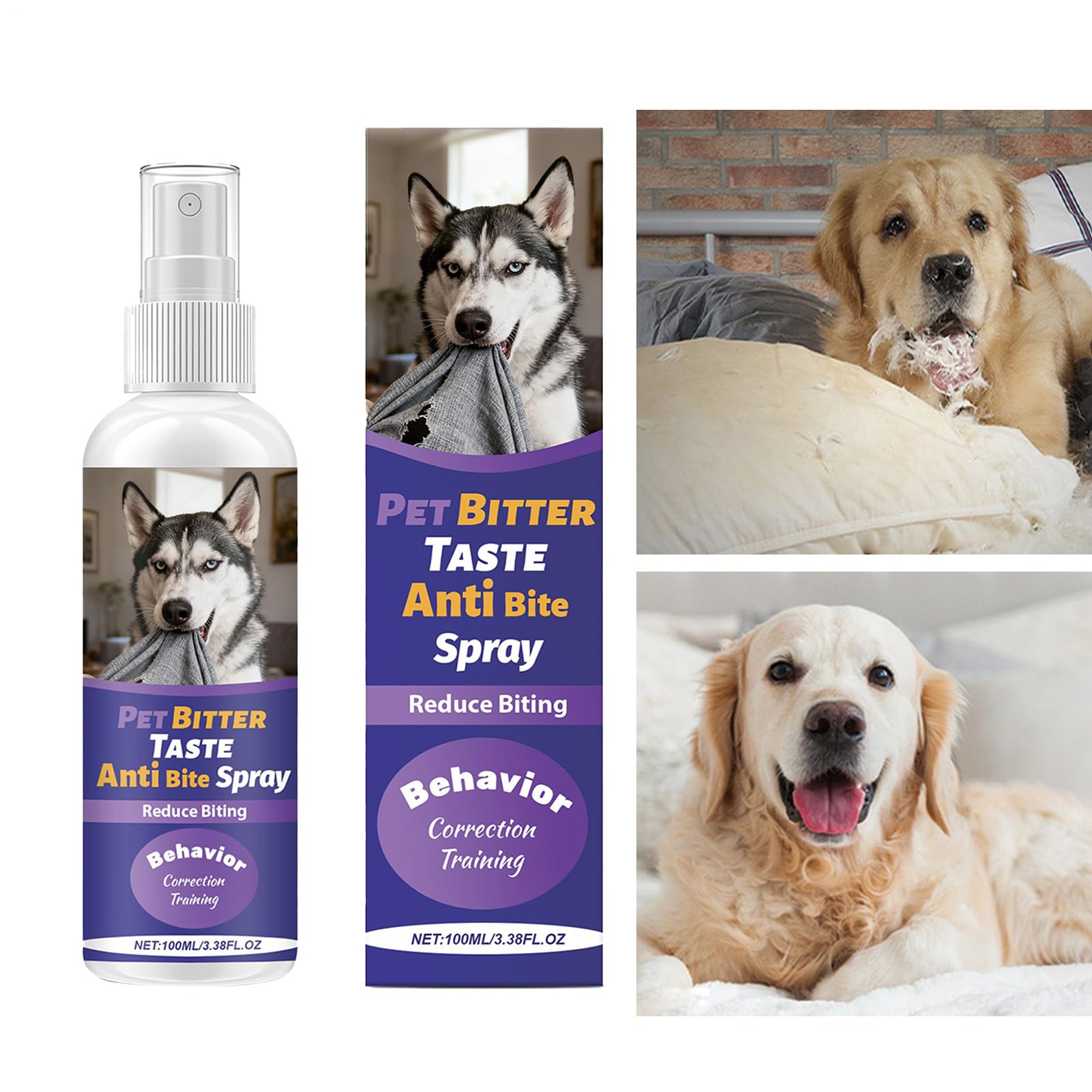 Dreuhuing No Bite Spray for Dogs | Effective 100Ml Liquid,Pet Training Spray | for Lifestyle Care Home Behavior Routine Hygiene Indoor Protection