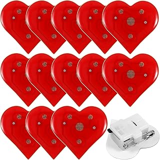 20 Stück Rote Blinkende Herz-Brosche | Leuchtende Anstecker | Ideal für Valentinstag, Hochzeit, Jubiläum & Muttertag Partyzubehör