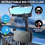 Kelofam Vue arrière Support de téléphone miroir, multifonctionnel 360°Rotable et rétractable, adapté pour iPhone15 14 iPhone13promax,iPad,Samsung Z Plier 5 4, Tous les téléphones intelligents