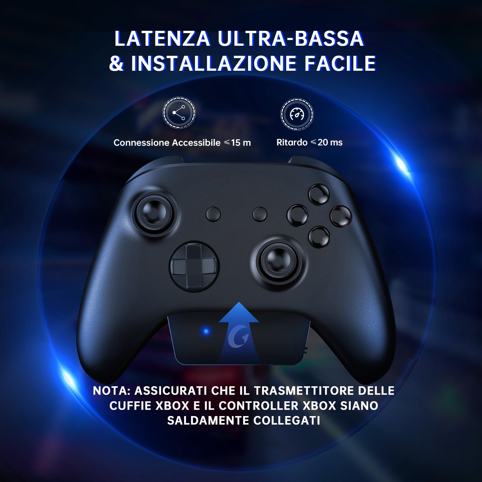 Cuffie Gaming Wireless per Xbox Series X|S, Xbox One, PS5, PC con Microfono, Suono Surround, Bluetooth 5.2, 60 Ore, Luce RGB - Bianco