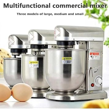 Dough Mixer with Dough Hook - Tilt Head Spiral Stand Mixer for Pizza, Bakery, Bread, and Cake - Multifunctional 5L Capacity