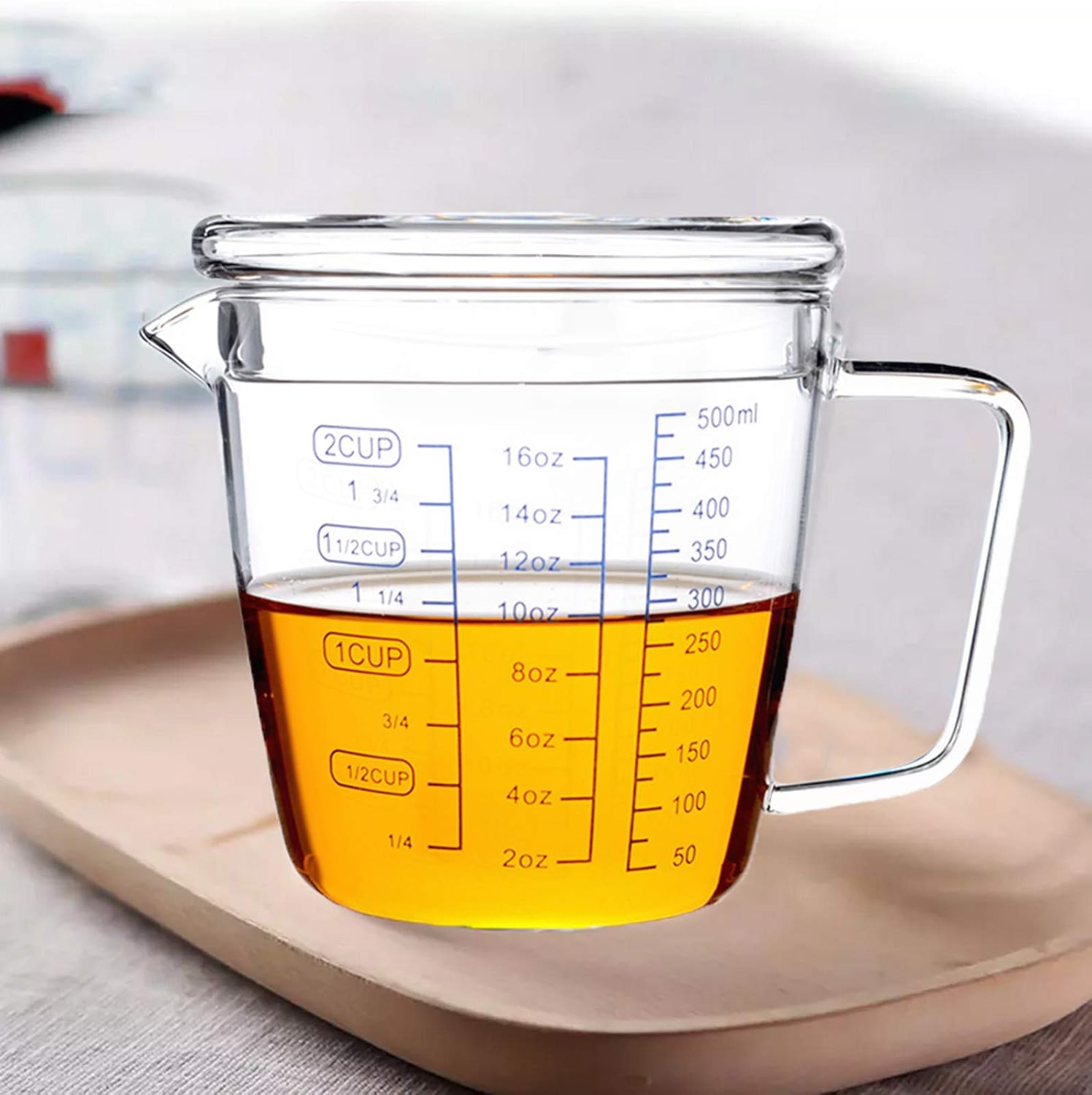 500ml Glass Measuring Cup Set Heatresisting Glass Measuring Cup Scale Microwave Measuring Cup